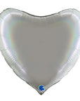 Heart Rainbow Holographic Platinum Pure (Helium) - 36 Inches