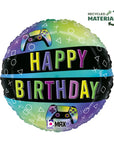 Happy Birtthday Vivid Gaming Round Balloon
