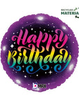 Happy Birthday Neon Round Balloon