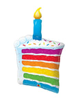 Rainbow Cake & Candle (Helium) - 42 Inches