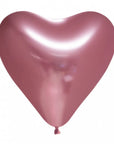 Chrome® Pink Heart Latex Balloon (Helium/Air Filled) - 12 Inches