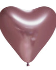Chrome® Rose Gold Heart Latex Balloon (Helium/Air Filled) - 12 Inches