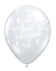 Just Married Butterflies Latex Balloon (Helium/Air Filled) - 11 Inches