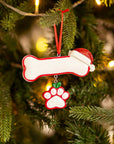 Personalised Ceramic Resin Ornament Bone with hat -1 pc