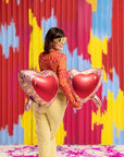 Foil Balloon Heart Glasses (Helium)- 38*16 Inches