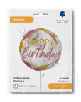 Marble Pink Happy Birthday Round Balloon