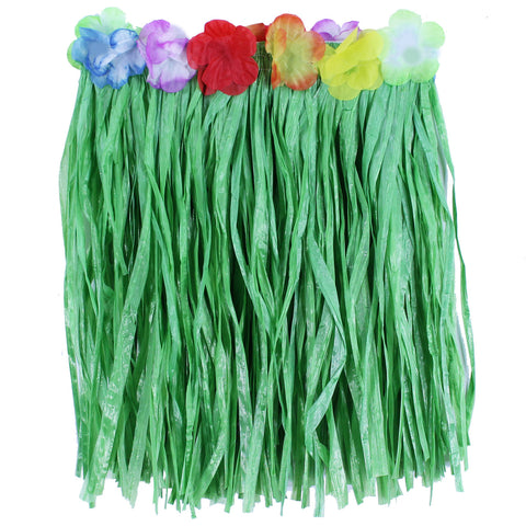 Child Flowered Hula Skirts Green- 1Pc