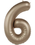 Number 6 Starlight Gold (Helium) - 34 Inches