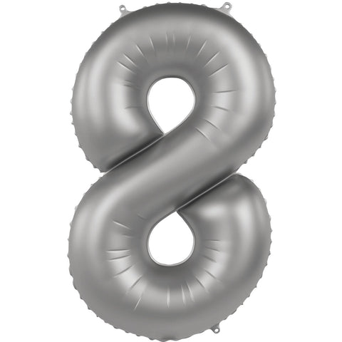 Number 8 Moonlight Silver (Helium) - 34 Inches 8