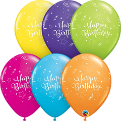 Birthday Shinning Star Latex Balloon (Helium/Air Filled) - 11 Inches