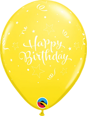 Birthday Shinning Star Latex Balloon (Helium/Air Filled) - 11 Inches