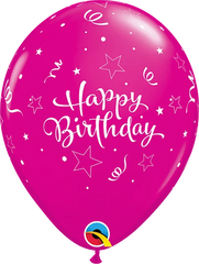 Birthday Shinning Star Latex Balloon (Helium/Air Filled) - 11 Inches