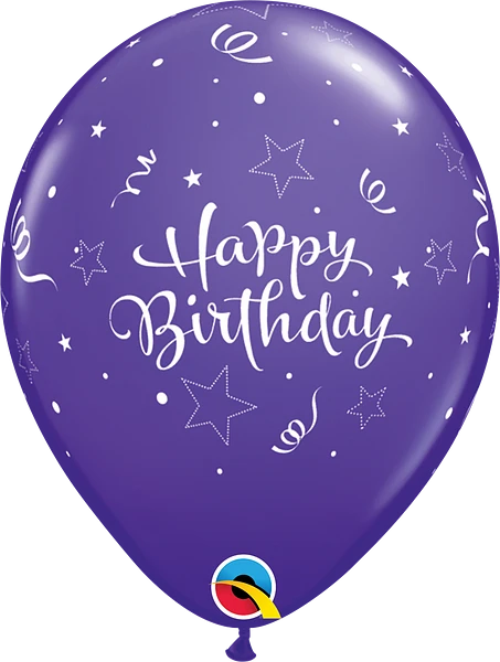 Birthday Shinning Star Latex Balloon (Helium/Air Filled) - 11 Inches