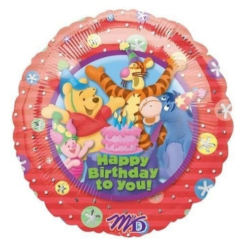 Round Pooh Party (Helium) - 18 Inches