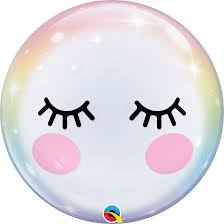 Bubble Unicorn Eye Lash (Helium) - 22 Inches