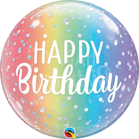 Bubble Birthday Ombre & Dots (Helium) - 22 Inches