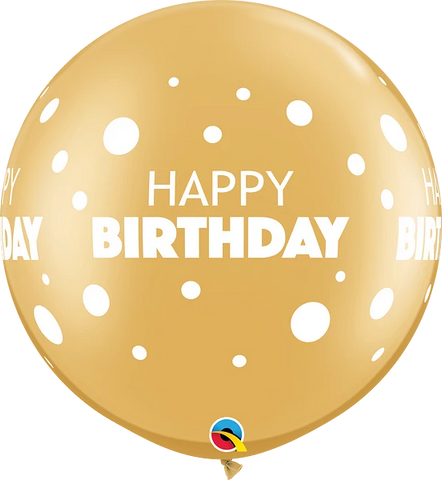 Assorted Birthday Big & Little Dots Round Balloon (Helium/Air Filled) - 30 Inches