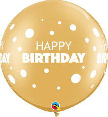 Assorted Birthday Big & Little Dots Round Balloon (Helium/Air Filled) - 30 Inches