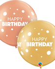 Assorted Birthday Big & Little Dots Round Balloon (Helium/Air Filled) - 30 Inches