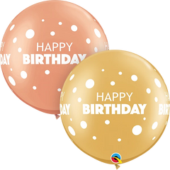 Assorted Birthday Big & Little Dots Round Balloon (Helium/Air Filled) - 30 Inches