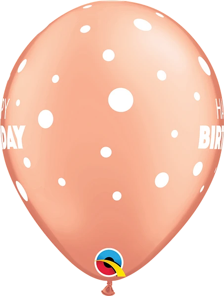 Birthday Big &amp; Little Dots Latex Balloon (Helium/Air Filled) - 11 Inches