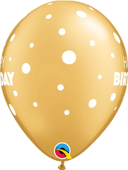 Birthday Big & Little Dots Latex Balloon (Helium/Air Filled) - 11 Inches