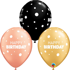 Birthday Big & Little Dots Latex Balloon (Helium/Air Filled) - 11 Inches