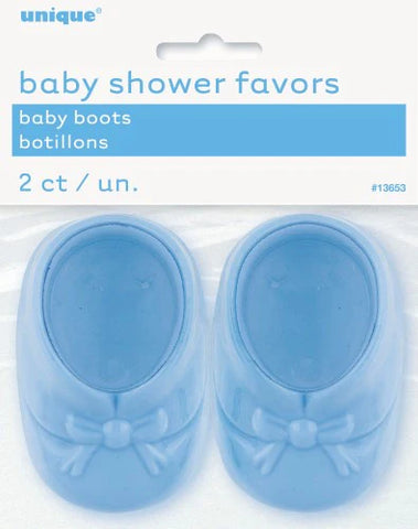 Baby Shower Blue Bootie Favors 3 In- 2pc