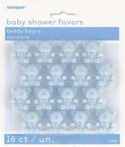 Baby Shower Blue Teddy Bear Favors 6cm * 5cm- 16pc