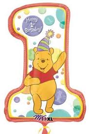 Pooh 1st Birthday (Helium) - 28 Inches