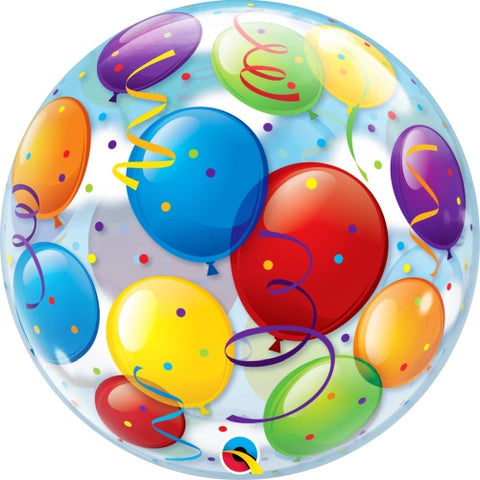 Bubble Balloon Multi Colour (Helium) - 22 Inches