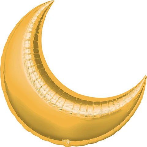 Gold Crescent (Moon) (Helium) - 35 Inches