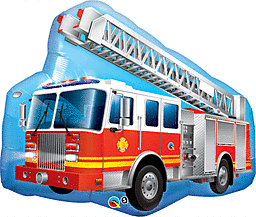 Red Fire Truck (Helium) - 36 Inches