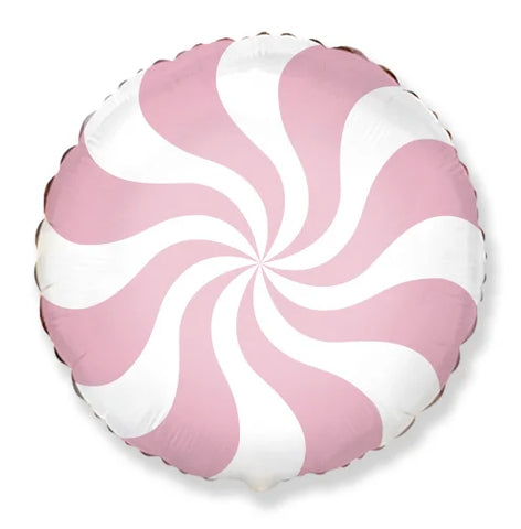 Round Swirly Pink (Helium) - 18 Inches