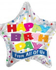 Star Happy Birthday From All Of Us (Helium) - 18 Inches