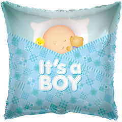 Square Baby Boy Sleeping (Helium) - 18 Inches