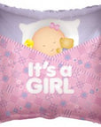 Square Baby Girl Sleeping (Helium) - 18 Inches