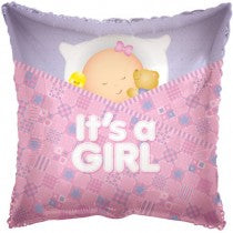 Square Baby Girl Sleeping (Helium) - 18 Inches