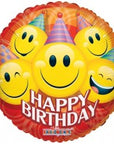 Round Birthday Party Smile (Helium) - 18 Inches