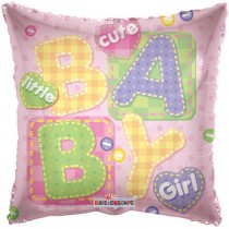 Square Baby Girl Big Letters (Helium) - 18 Inches