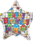 Star Happy Birthday Big Dots (Helium) - 18 Inches