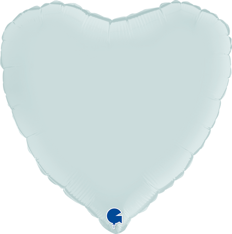 Heart Satin Pastel Blue (Helium) - 18 Inches