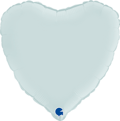 Heart Satin Pastel Blue (Helium) - 18 Inches