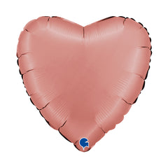 Heart Satin Rose (Helium) - 18 Inches