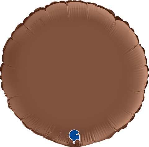 Round Satin Chocolate (Helium) - 18 Inches