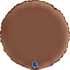 Round Satin Chocolate (Helium) - 18 Inches