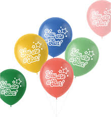 Your a Star Retro 6pc Latex Balloon (Helium/Air Filled) - 13 Inches