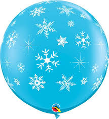 Snowflakes & Sparkles A Round Balloon (Helium/Air Filled) - 30 Inches