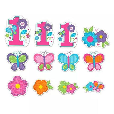 1st Birthday Sweet Girl Cut Outs Decoration- 12pc