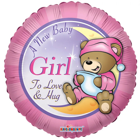 Round A new Baby Girl (Helium) - 18 Inches